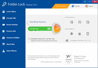 Click to view Folder Lock 7.8.0 screenshot