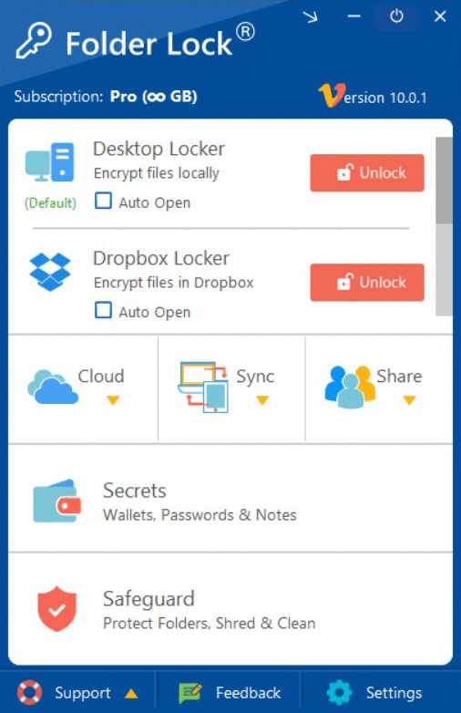 Click to view Latest Folder Lock 7.3.1 screenshot