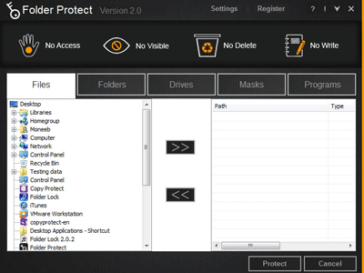 Click to view Folder Protect 2.0.1 screenshot