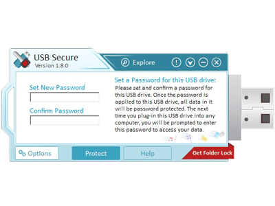 USB Secure password protects your USB drives and External drives.