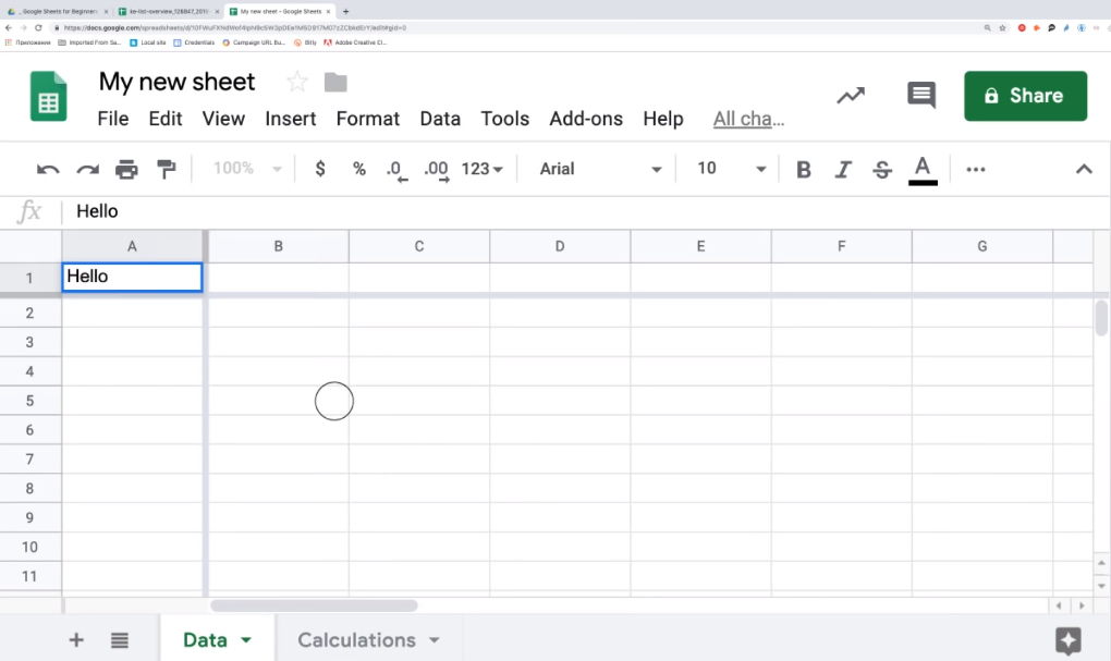 Google Sheets Introduction