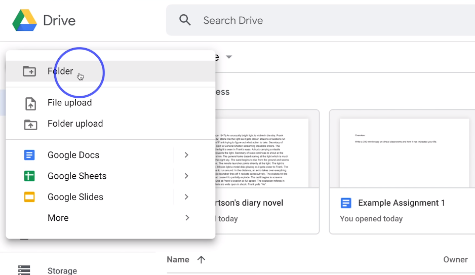 Google Drive store data