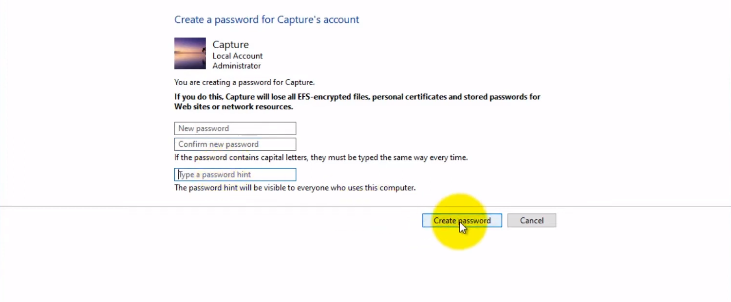 Is there more risk in changing administrator password