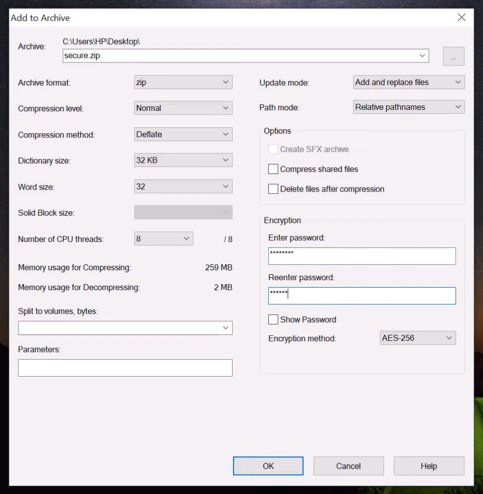 Using 7-Zip to Encrypt and Decrypt Files