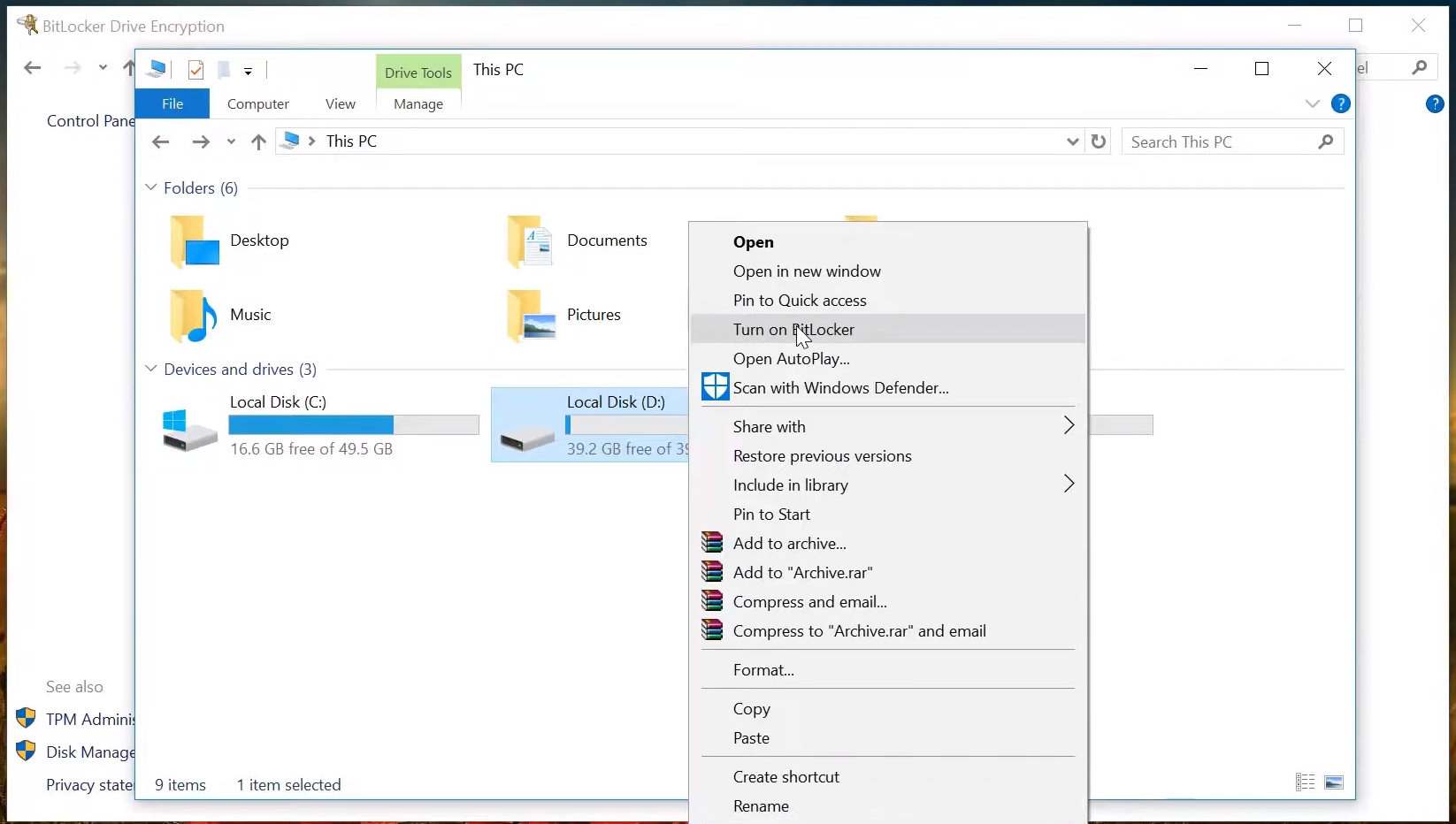 Using Bitlocker To Password Protect File Lock File Using BitLocker