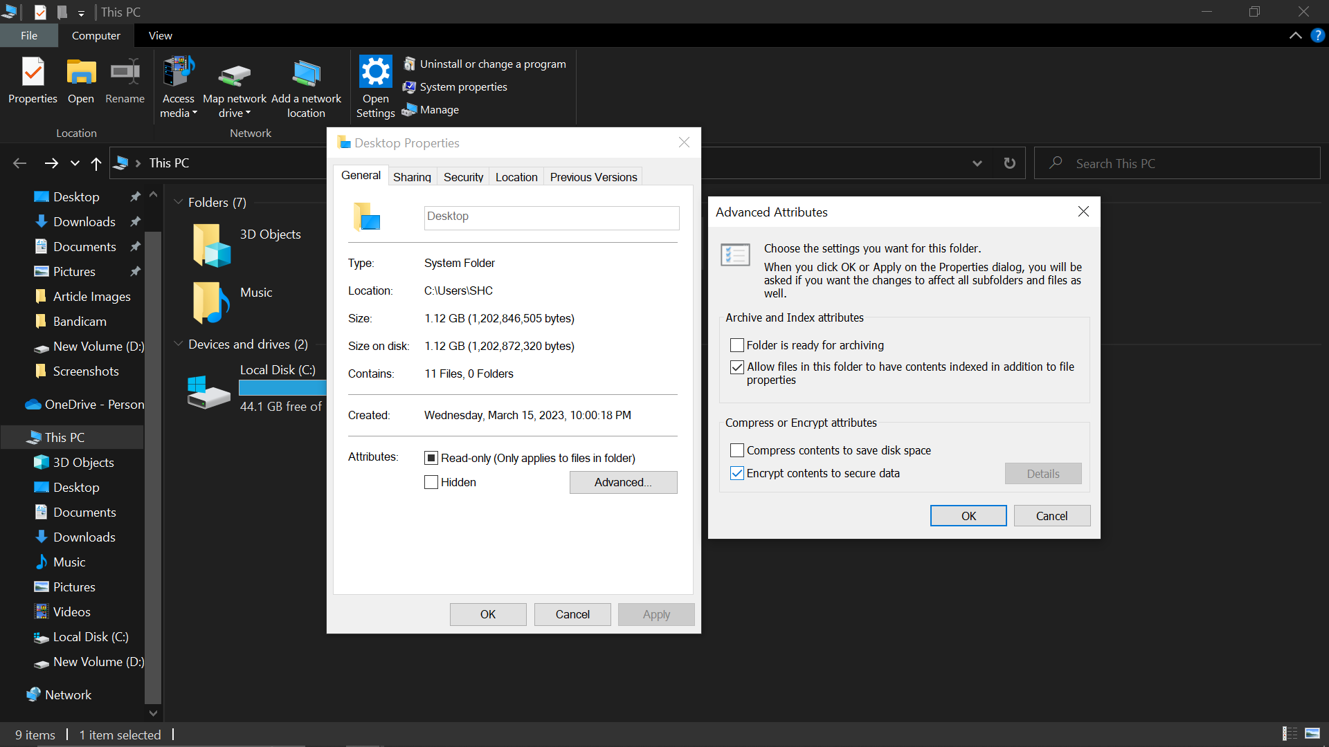 Using Built in Features use Windows' built-in folder encryption feature.