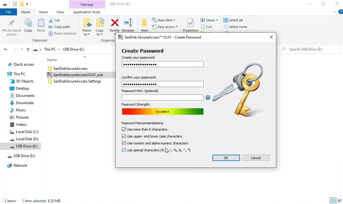 protect your USB drive with a password 