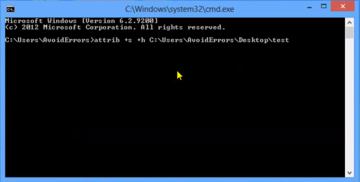Hide Files in Windows Using CMD