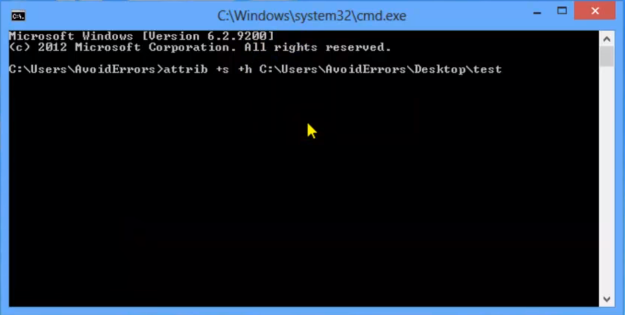 command prompt Hide Files in Windows Using CMD