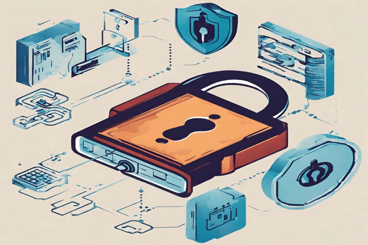 Illustration of a lock symbolizing data encryption