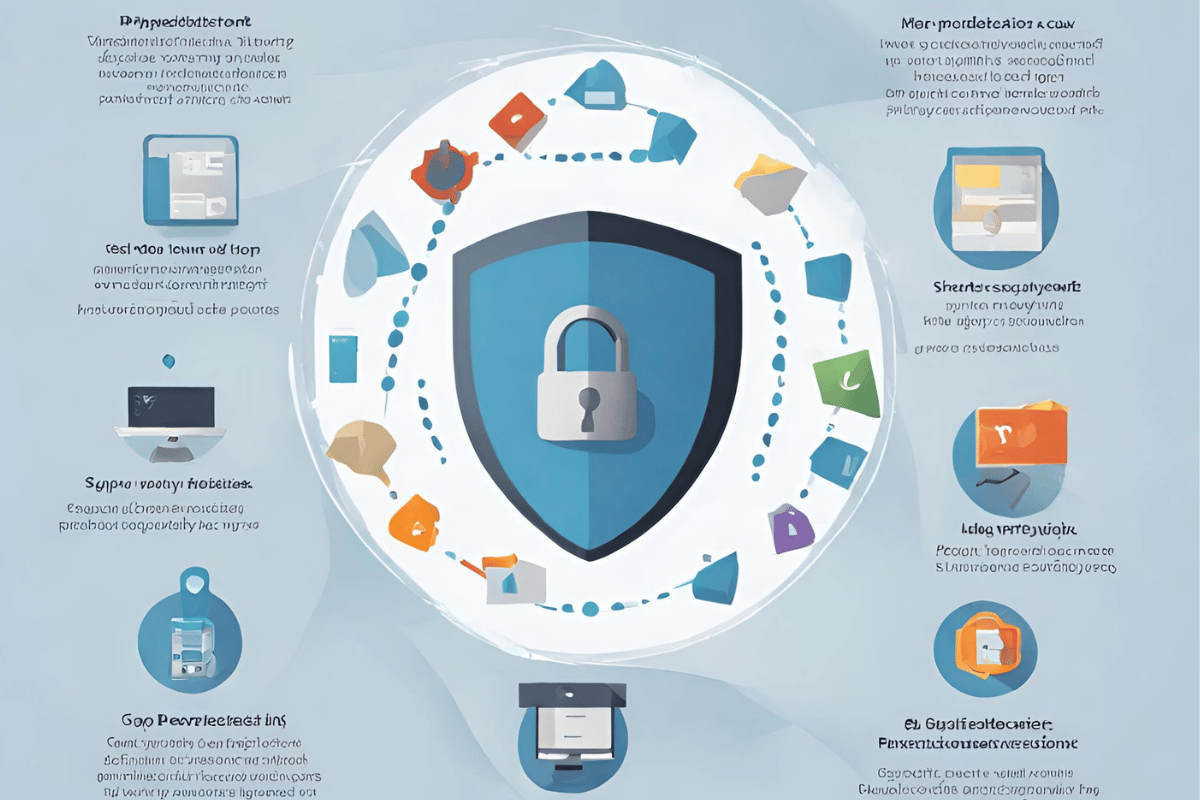 An image illustrating the features of copy protection software, including unbreakable protection and prevention of duplication