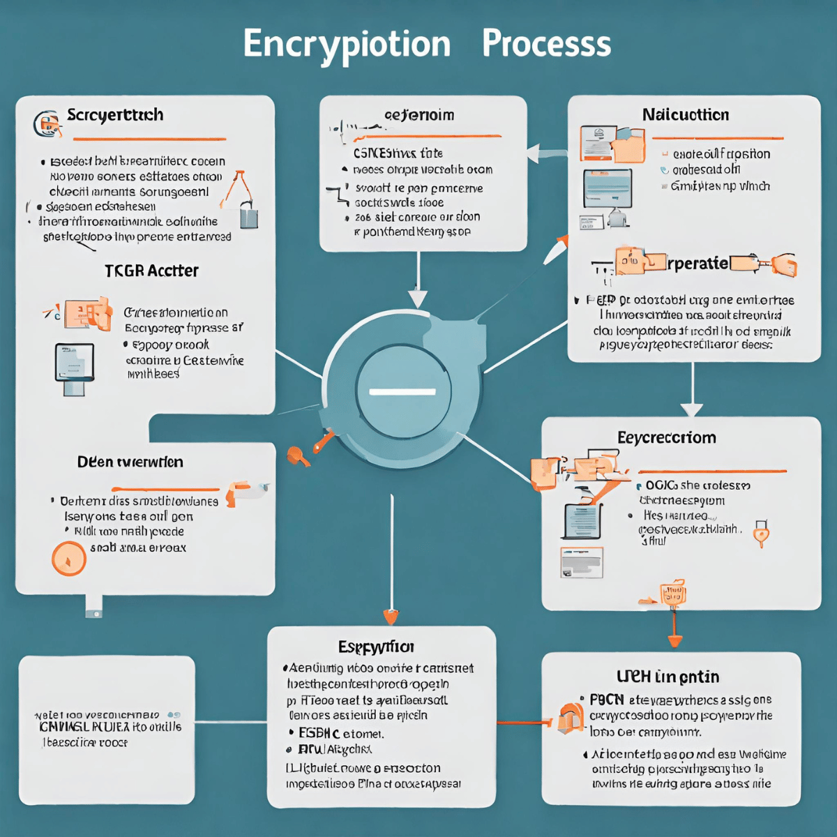 Encryption Process - Data transformation from plaintext to ciphertext.