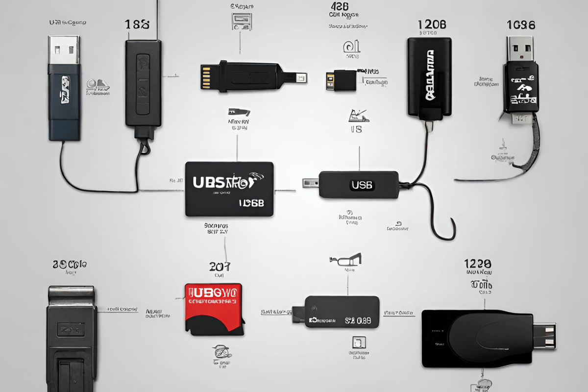 Evolution of USB Storage Devices: A timeline showcasing the progression from early USB drives to modern USB storage options