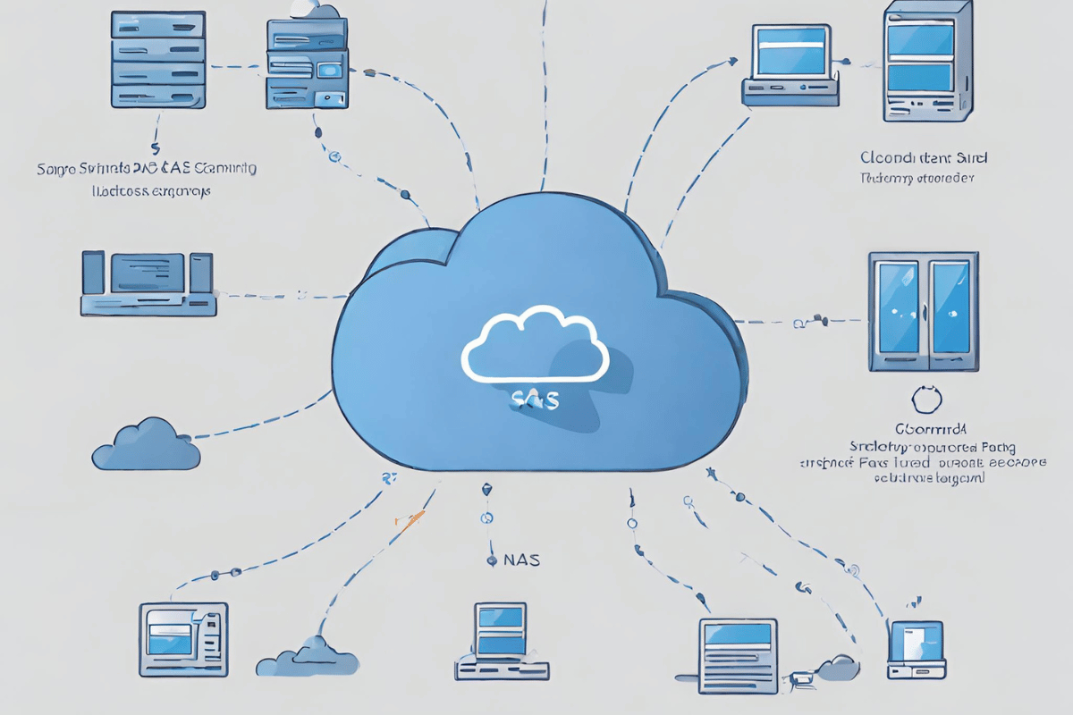 Illustration of cloud computing service models: SaaS, PaaS, and IaaS