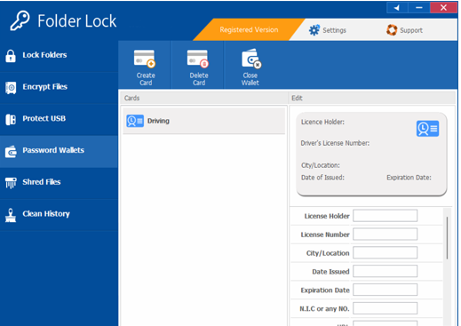 Features of the Folder Lock Application