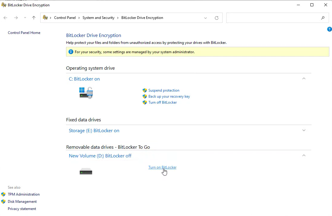 Using bitlocker to prevent PC from unauthorized USB Drives