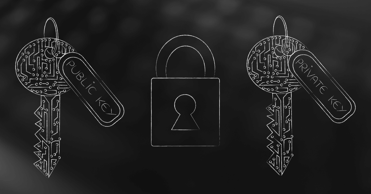 Illustration showing public and private keys for encryption