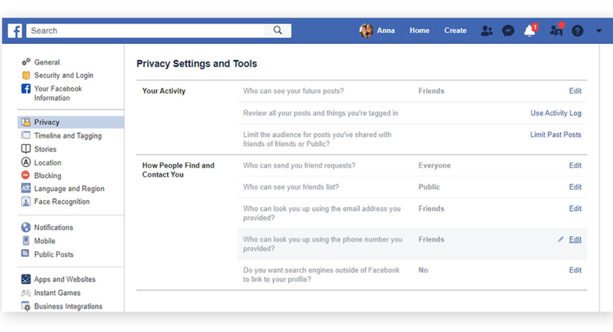 Reviewing Your Facebook Privacy Settings