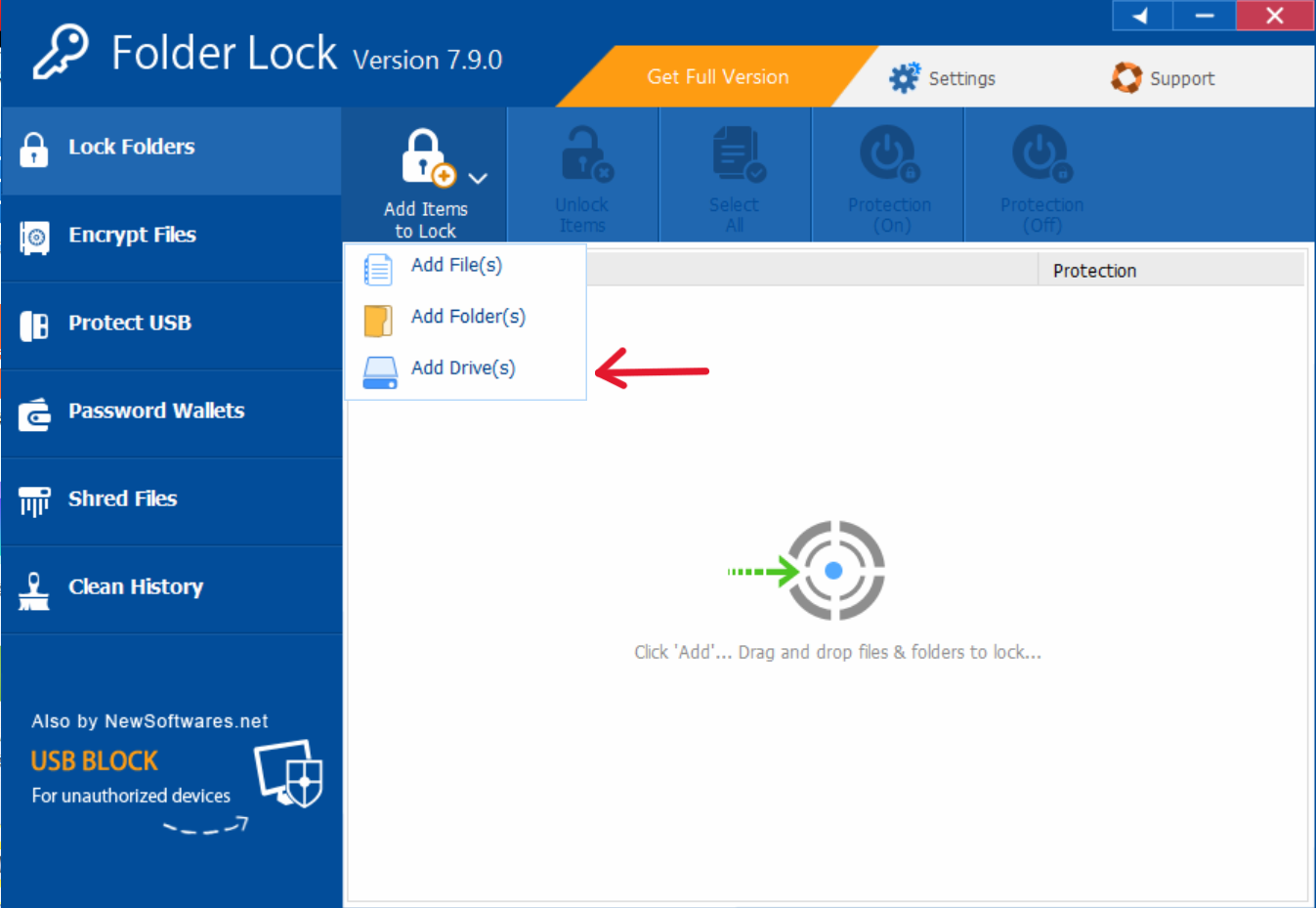 Setting Password Using Folder Lock