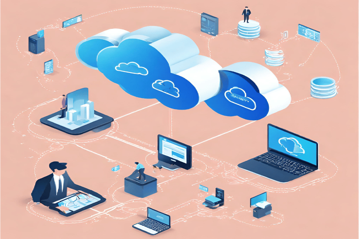 An image illustrating cost savings and scalability benefits for businesses using cloud services