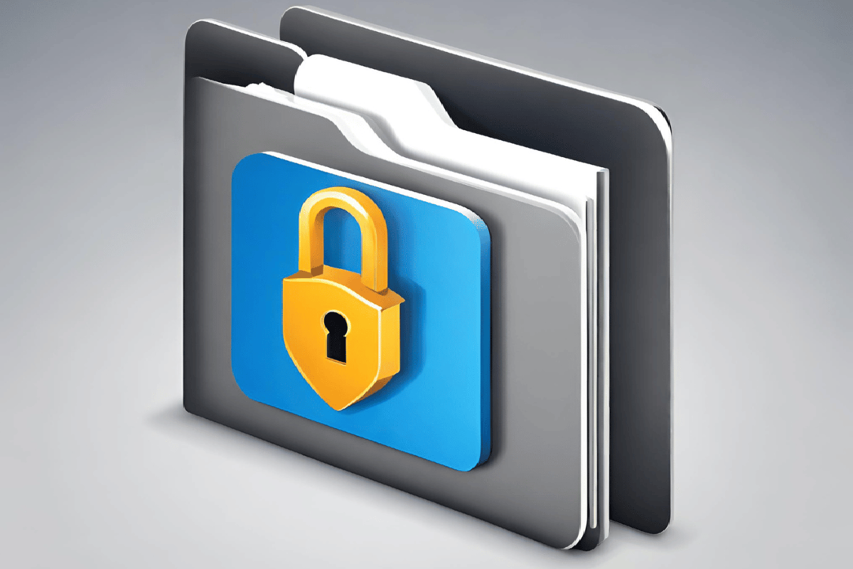 Illustration showing a locked folder symbolizing file and folder protection