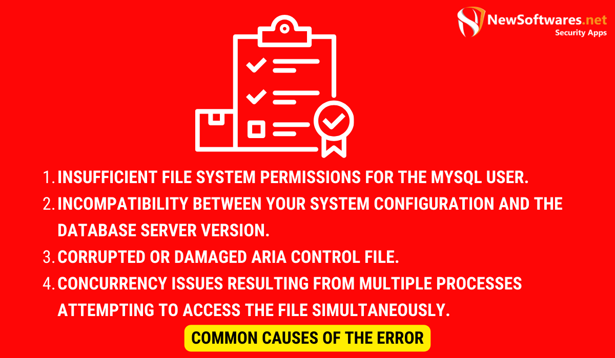 Common Causes of the Error Can't Lock Aria Control File