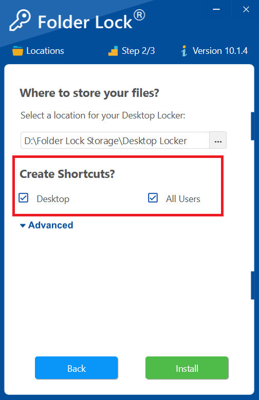 Create Shortcuts Folder Lock
