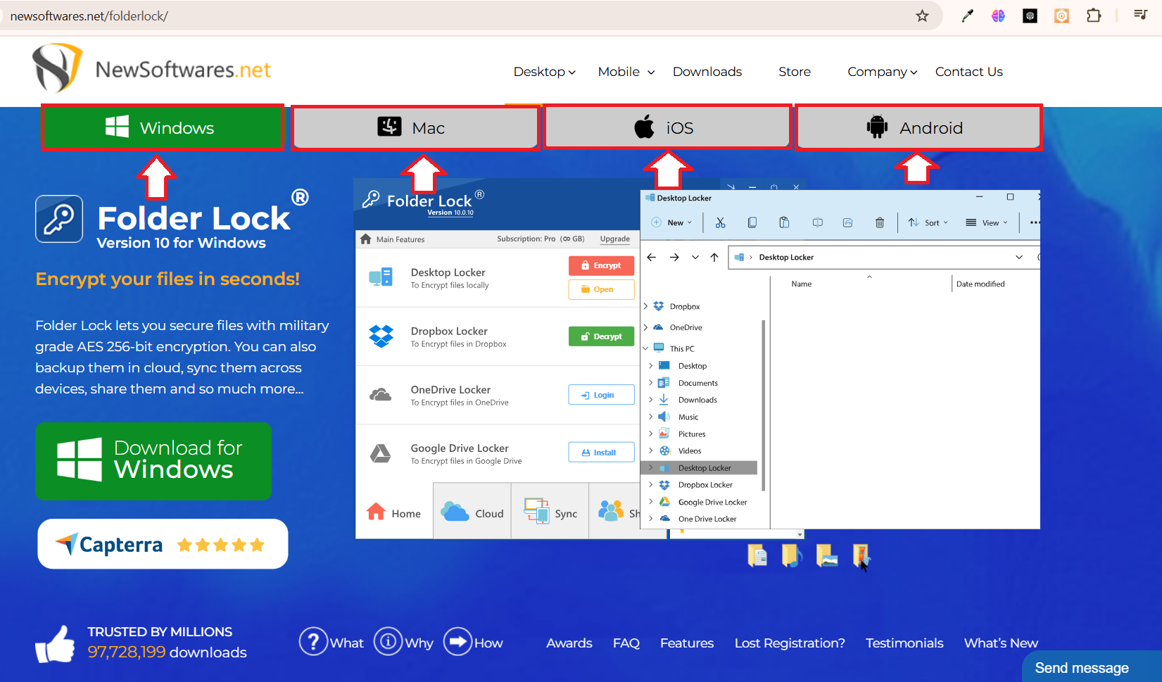 Download Your preferred OS for Folder Lock