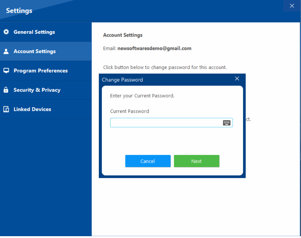 The Folder Lock pop-up window prompting the user to enter their current password for security verification.