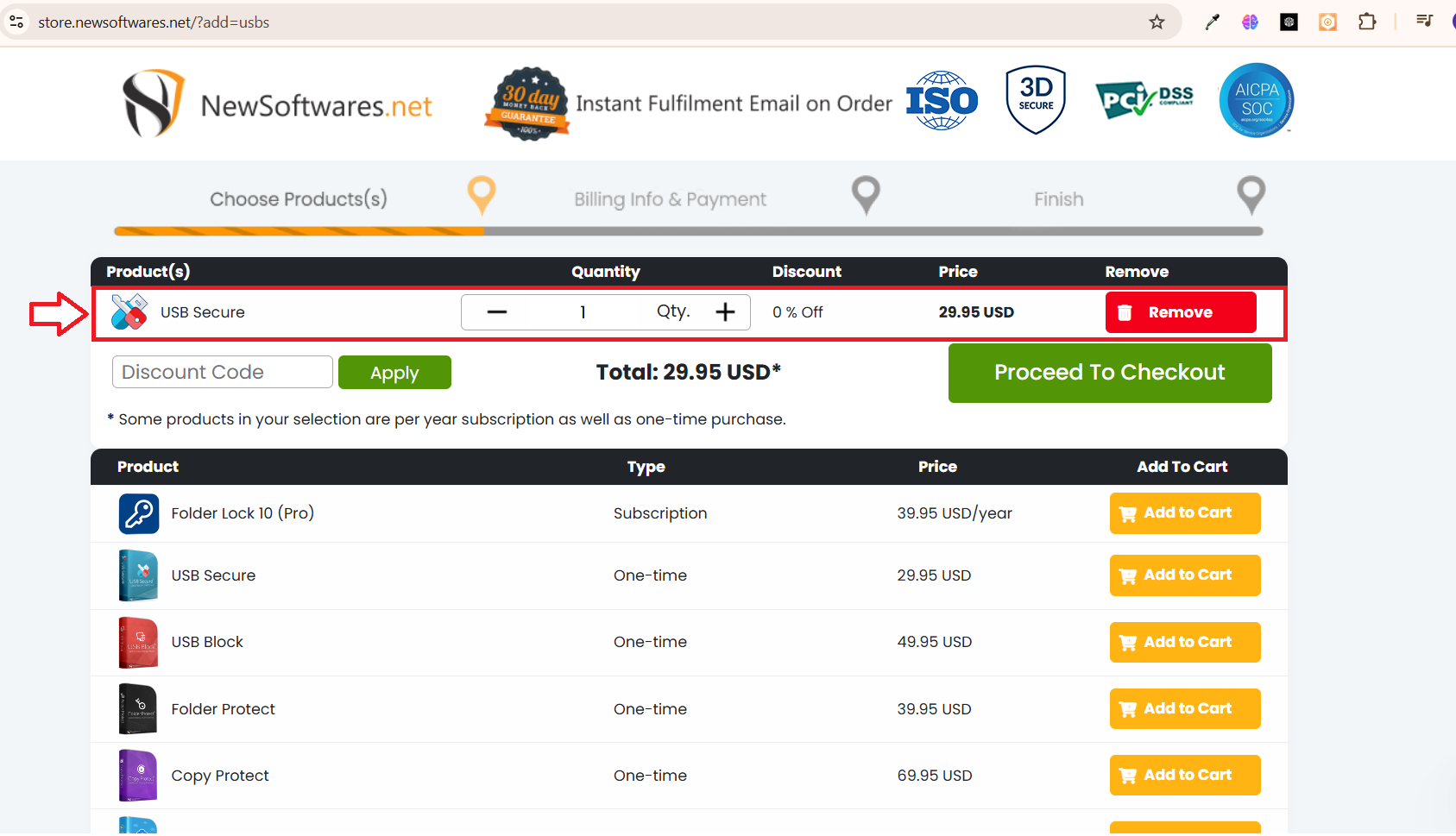 Added to Cart USB Secure