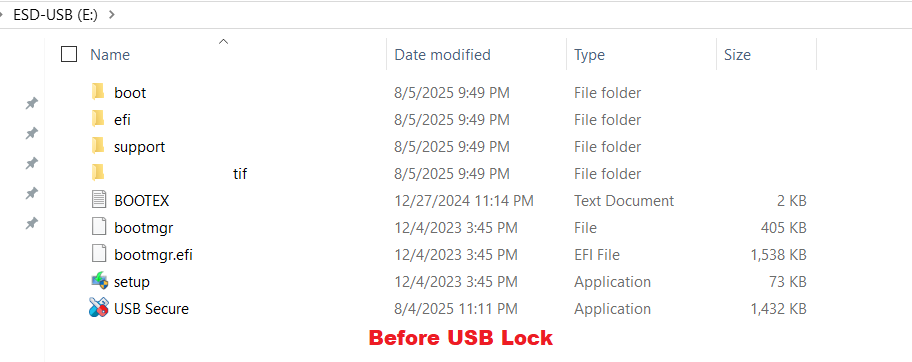 Before USB Lock USB Secure 1