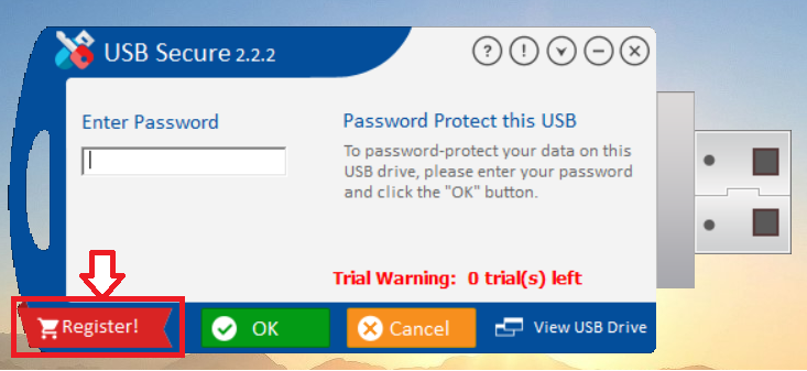 Click on register USB Secure