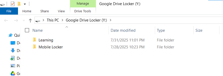 Google Drive Locker in windows explorer Folder Lock