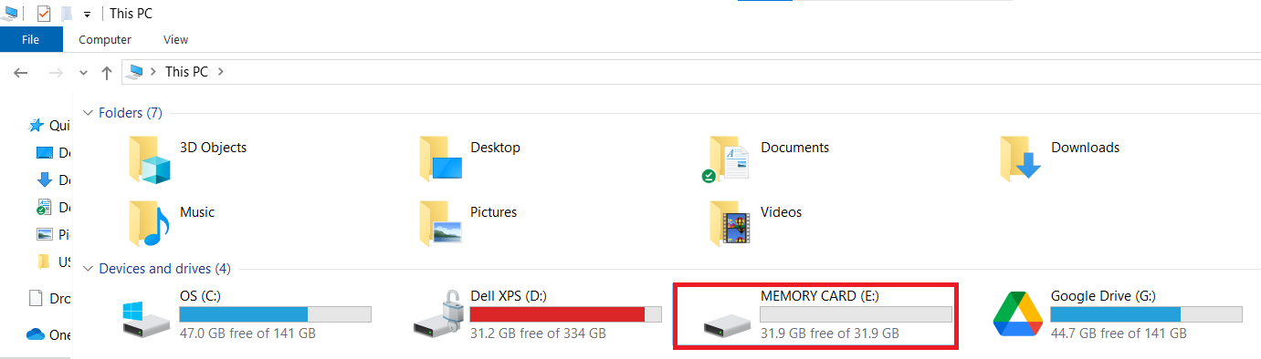 Memory Card USB Secure