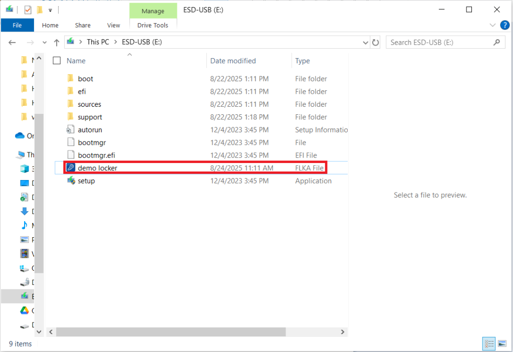 A screenshot diplsaying successfull copy of portable locker