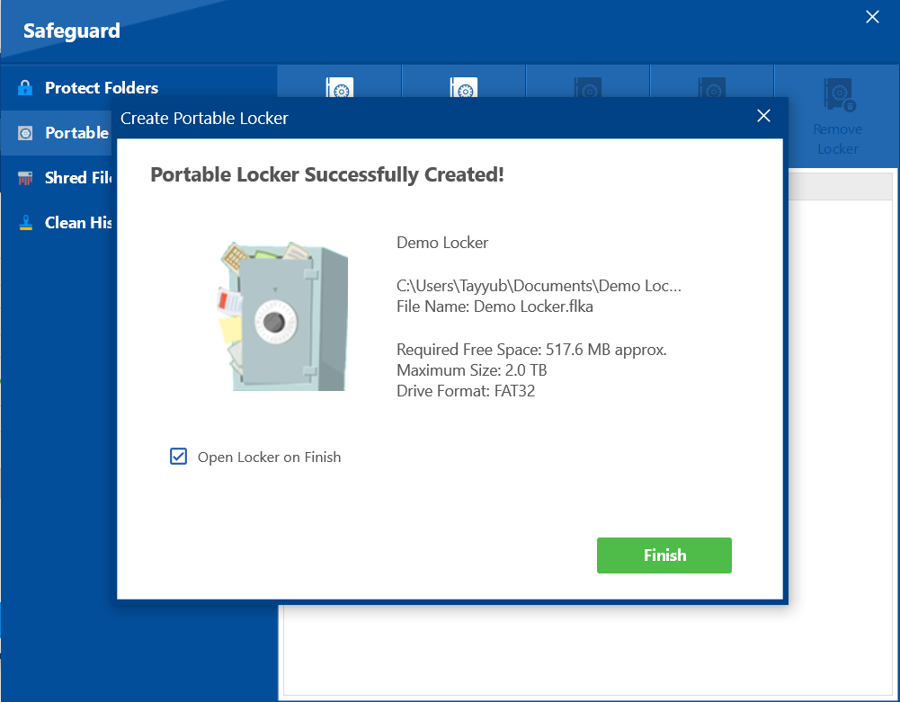 Sucessfully created portable locker Folder Lock