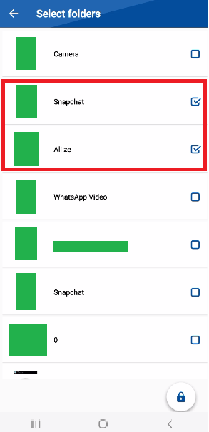 select folders Folder Lock android app