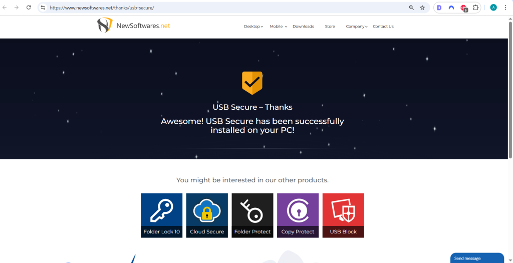 usb secure successful installation