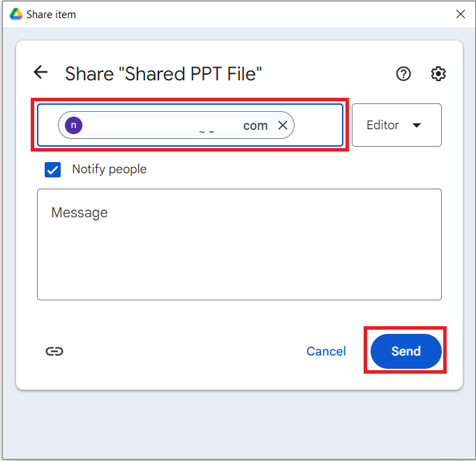 Click Send to Share PPT File Folder Lock
