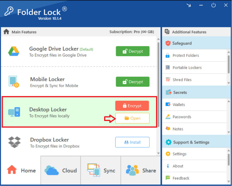 Desktop Locker Folder Lock