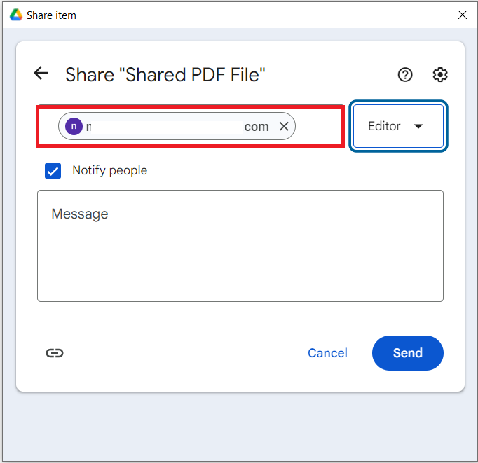 Enter the Recipient's Email Share PDF File Folder Lock