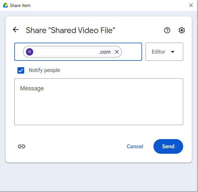 Enter the Recipient's Email Share Video File Folder Lock