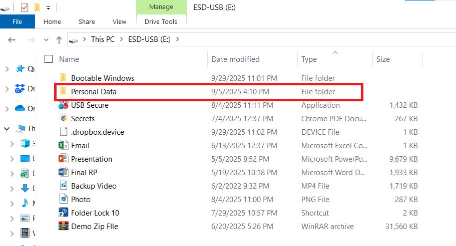 Folder Moved in Pendrive to lock USB Secure