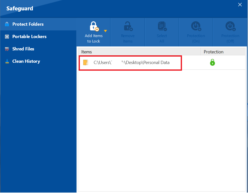 Folder Protected in Folder Lock