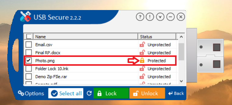 Locked Photo in USB Secure