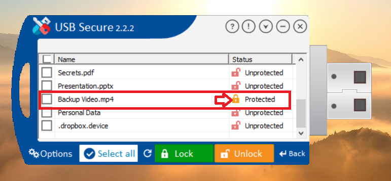 Locked Video File in USB Secure