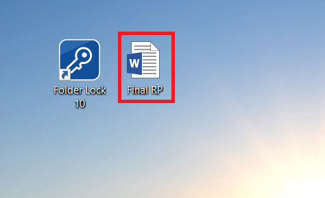 MS Word File decrypted and available at its initial location Folder Lock