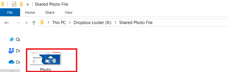 Photo File name Photo in shared Photo File Folder Dropbox locker