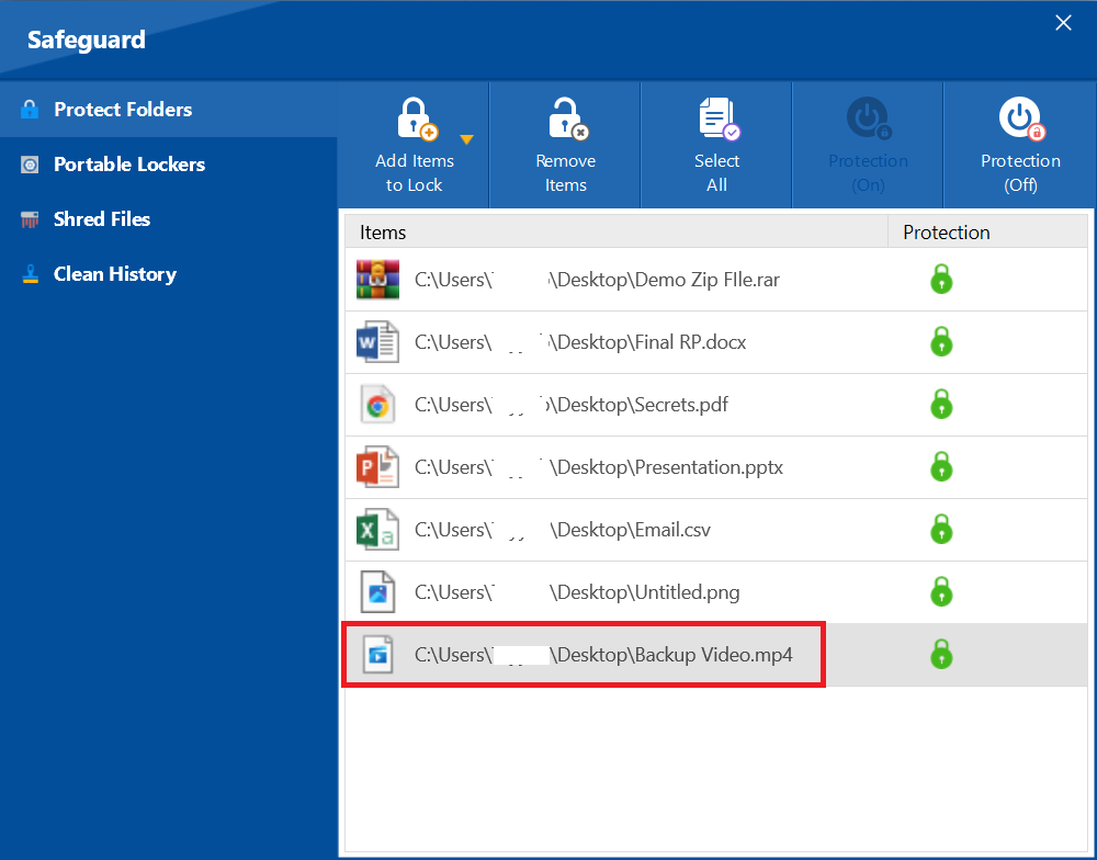 Protected Video File Folder Lock