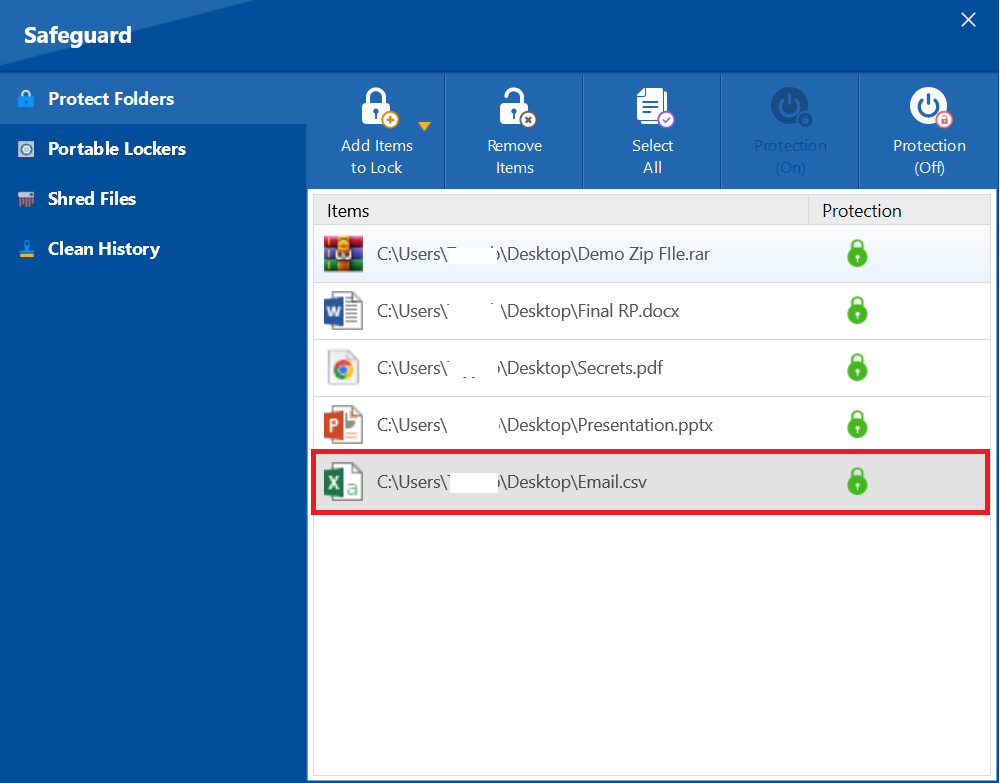 Select Excel File to decrypt Folder Lock
